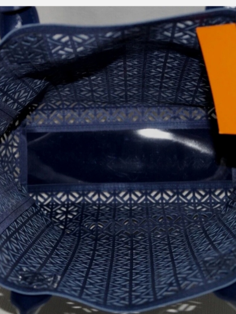 Tory Burch Laser Cut Navy Blue Tote - Picture 9 of 9